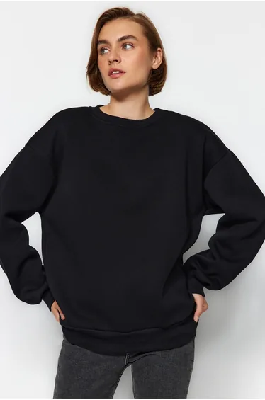 Sweatshirt - Black - Oversize
