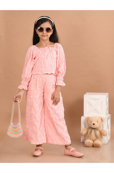 Square Neck Top and Palazzos Pants Set