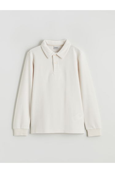 Textured polo shirt for boys.