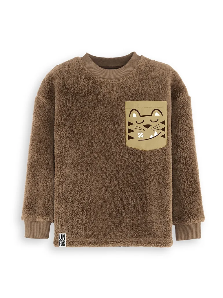 Tiger Oversize Boy's Plush Sweatshirt - 3
