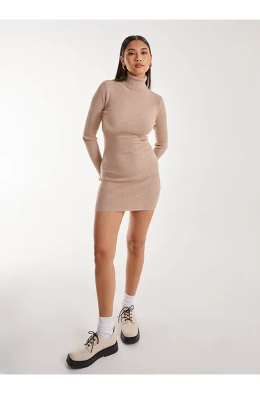 Roll Neck Mini Dress