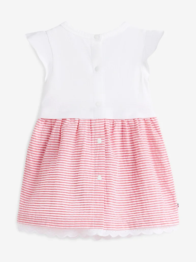 Tommy Hilfiger Baby Girls Seersucker Combi Dress in Red - 1