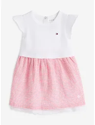 Tommy Hilfiger Baby Girls Seersucker Combi Dress in Red