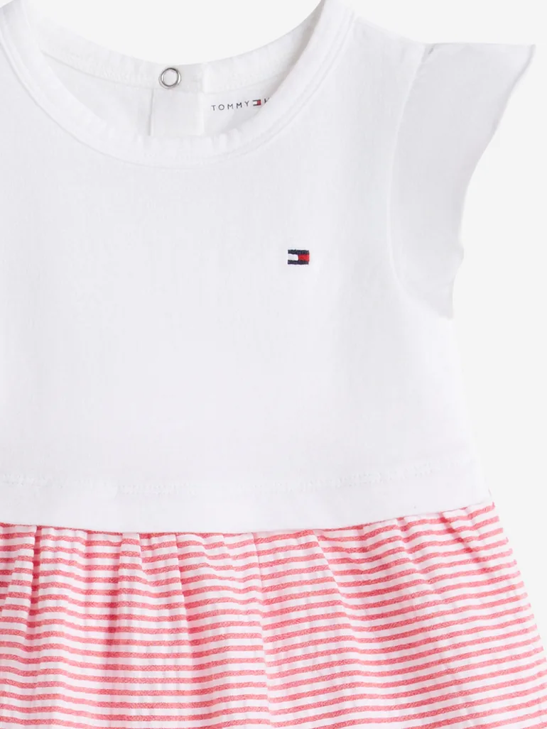 Tommy Hilfiger Baby Girls Seersucker Combi Dress in Red - 2