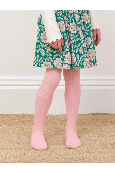 Cable Tights Dusky Pink