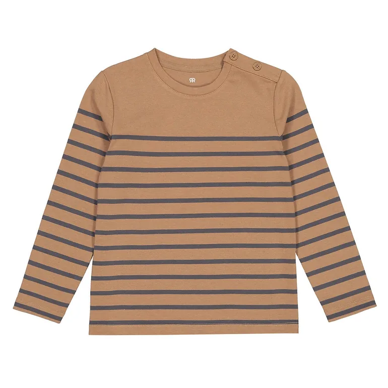 Breton Striped Cotton T-Shirt with Long Sleeves - 2