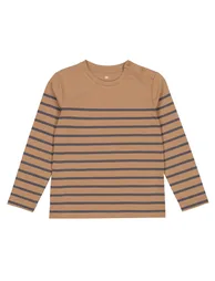 Breton Striped Cotton T-Shirt with Long Sleeves - 2