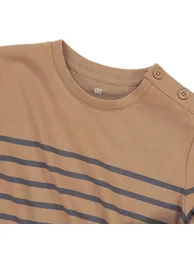 Breton Striped Cotton T-Shirt with Long Sleeves - 4