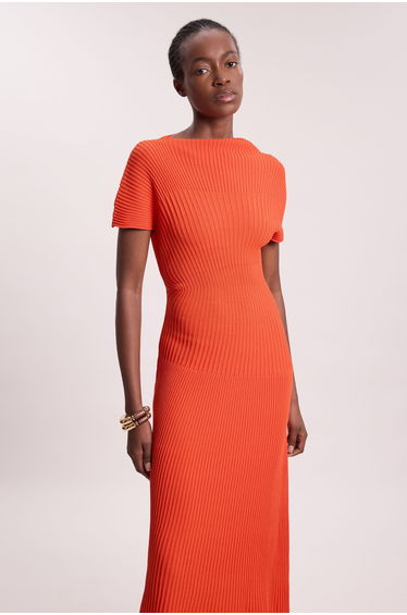 Stitch Detail Knit Midi Dress