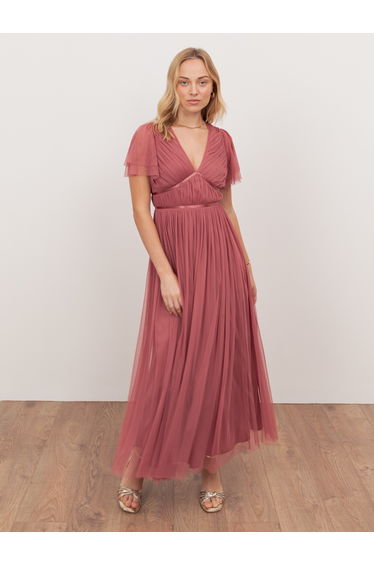Anaya With Love Recycled Faded Rose Ribbon Detail Midi Dress