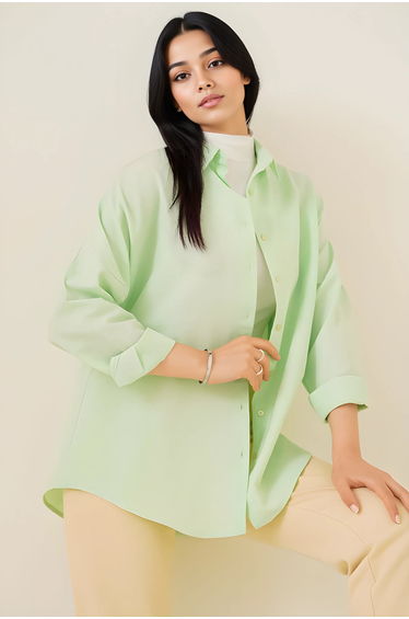 BDART Loose Fit Poplin Shirt with Button Closure