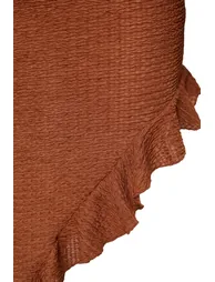Brown Fitted Woven Tied Blouse Skirt Set - 2