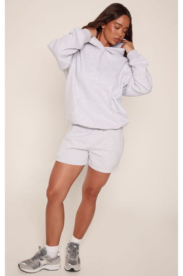 Ash Grey Cotton Fleece Sweat Shorts