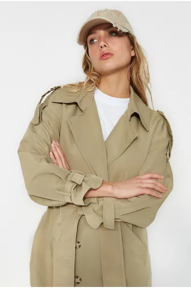 Trench Coat - Beige - Double-breasted