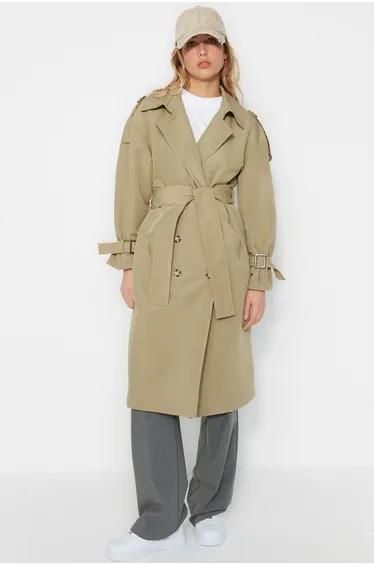 Trench Coat - Beige - Double-breasted