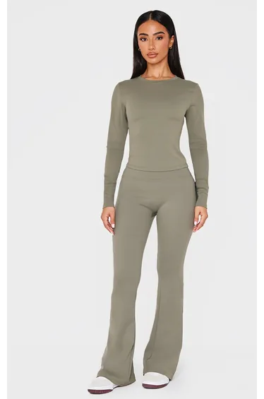 Petite Olive Sculpt High Waist Flared Yoga Pants