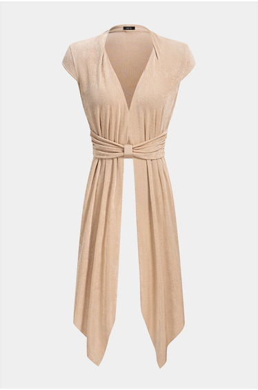 V-Neck Ruched Sleeveless T-Shirt