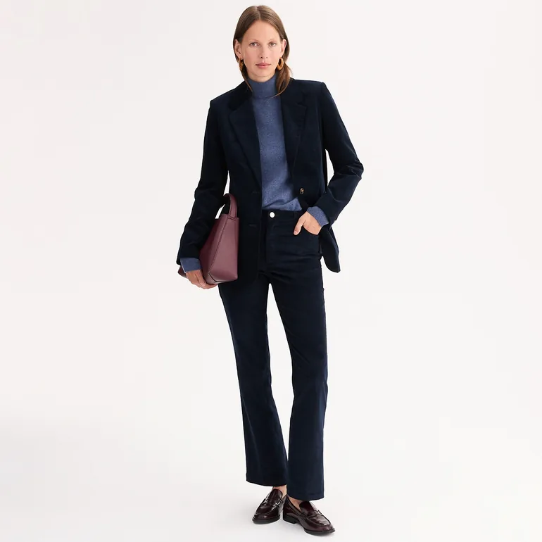 Corduroy Buttoned Blazer in Straight Fit - 1