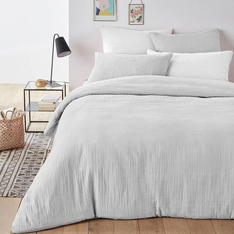 Kumla Plain 100% Cotton Muslin H30cm Fitted Sheet - 1