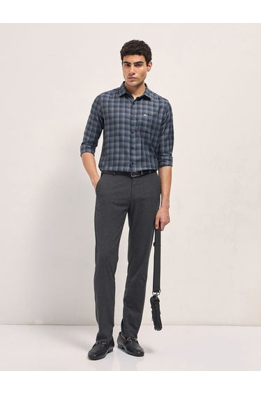 Men Checked Tailored Fit Formal Shirt