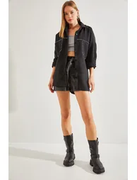 Women's Stone Embroidered Cachet Jacket with Double Pockets