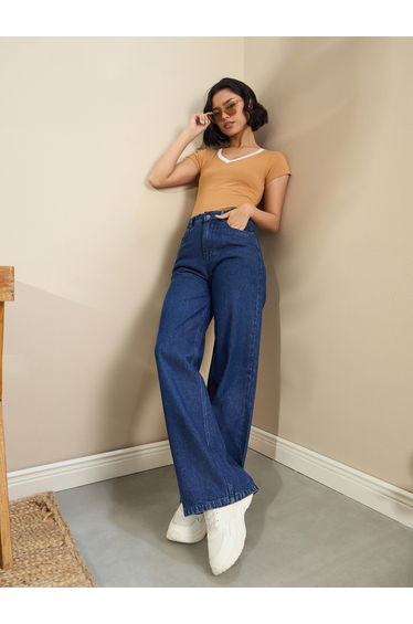 Women High Rise Straight Fit Jeans