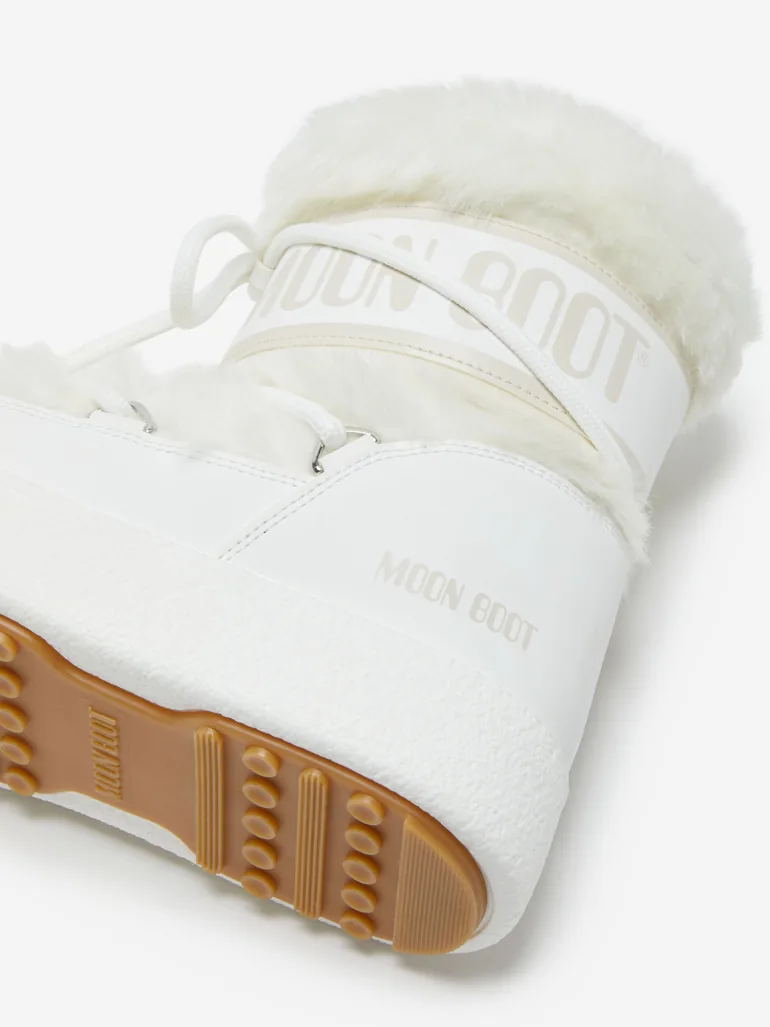 Moon Boot Girls Ltrack Faux Fur Boots in White - 3