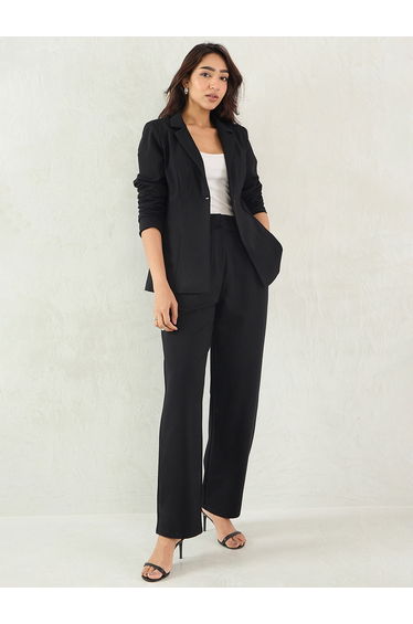 Women Black Wide Leg Trousers
