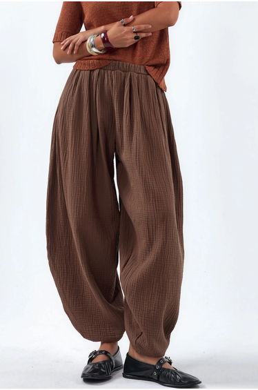 BUSEM Wide Leg Elastic Waist Trousers