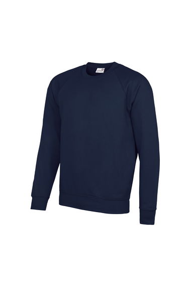 AWDis Academy Mens Crew Neck Raglan Sweatshirt - Navy