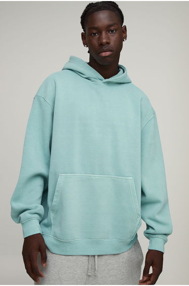 Oversized Over The Head Washed Hoodie - light green
