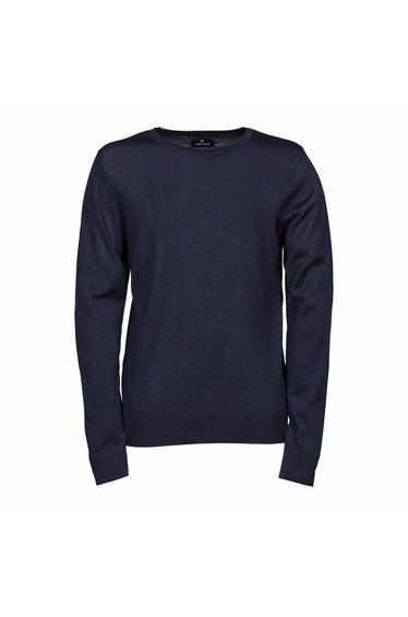 Tee Jays Mens Knitted Crew Neck Sweater - Navy Blue