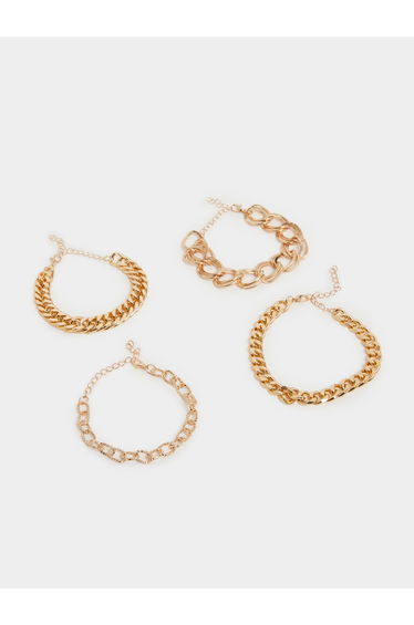 Pack of 4 - Gold Chain Bracelet