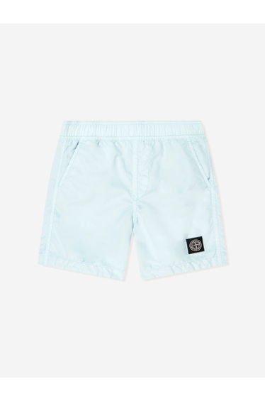 Stone Island Boys Compass Logo Swim Shorts in Blue