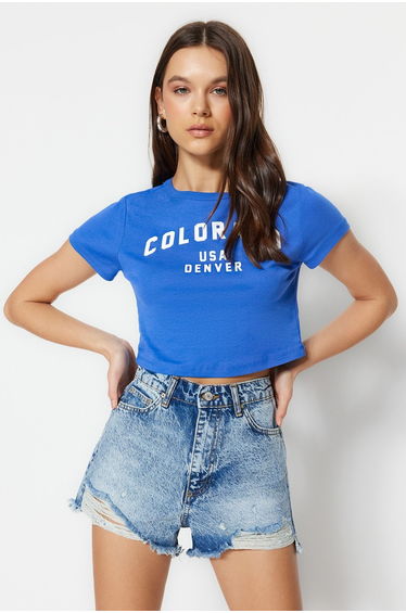 Shorts - Blue - High Waist