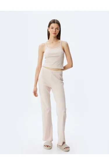 بلوزة قصيرة قطن بحمالات رفيعة