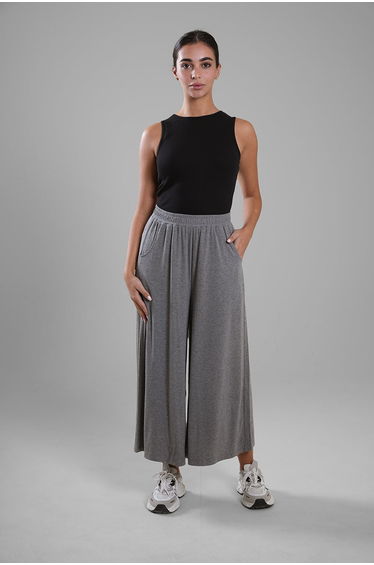 Wide-Leg Elastic Waist Pants