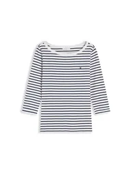 Cody Boat Neck 3/4 Slv T-Shirt Stripe Multi - 3