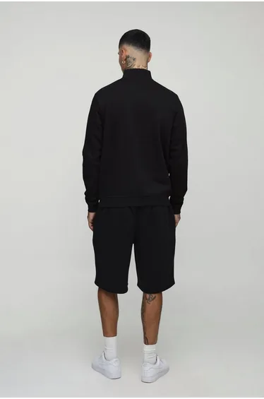 سويتشيرت بوهو مان أسود بأكمام طويلة