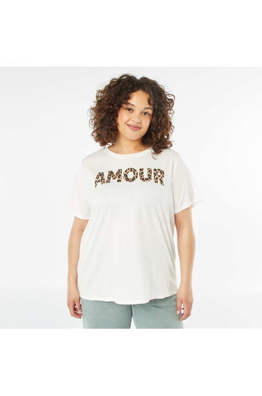 Short-sleeved printed T-shirt WHITE