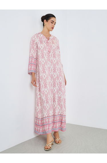 Women Pink All-Over Print A-Line Jalabiya