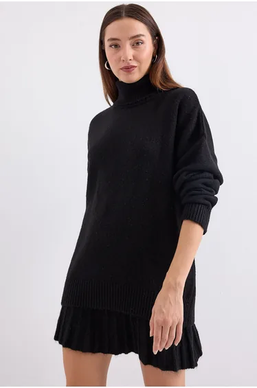 BDART Textured Oversized Turtleneck Knit Co-Ord Set