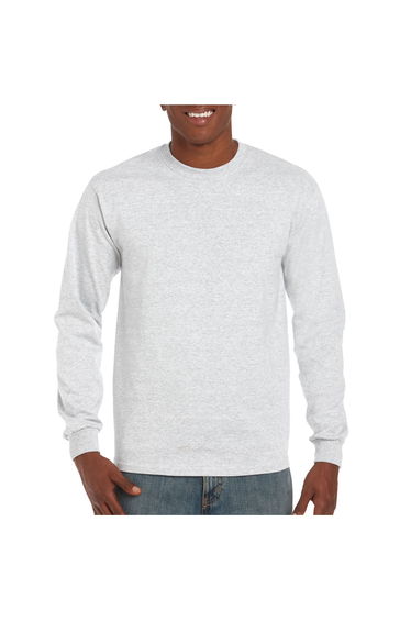 Gildan Adult Ultra Plain Cotton Long-Sleeved T-Shirt - Ash
