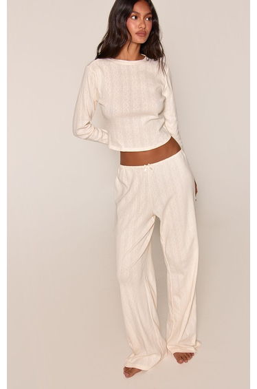 Buttercream Pointelle Pyjama Trousers