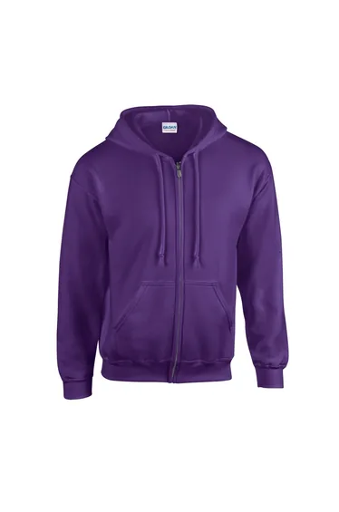 Gildan Mens Heavy Blend Full Zip Hoodie - Purple