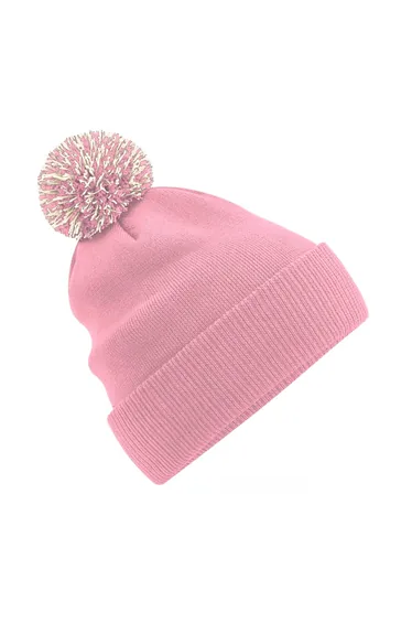 Beechfield Adults Unisex Snowstar Beanie - Dusky Pink/Off White