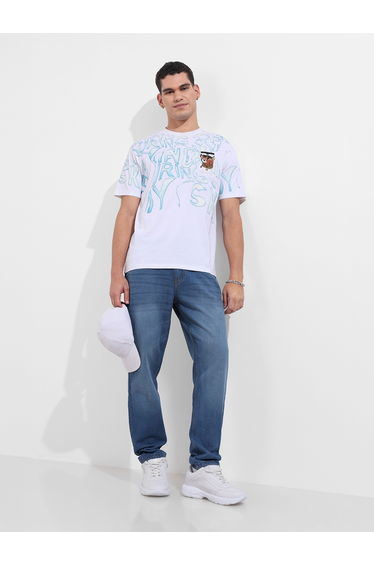 Men Dad Fit Faded Jeans