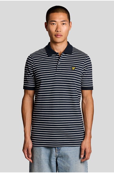 Pique Breton Polo Shirt Navy / White