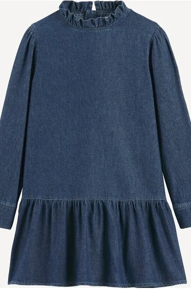 Lightweight Denim Long Sleeve Maxi Dress