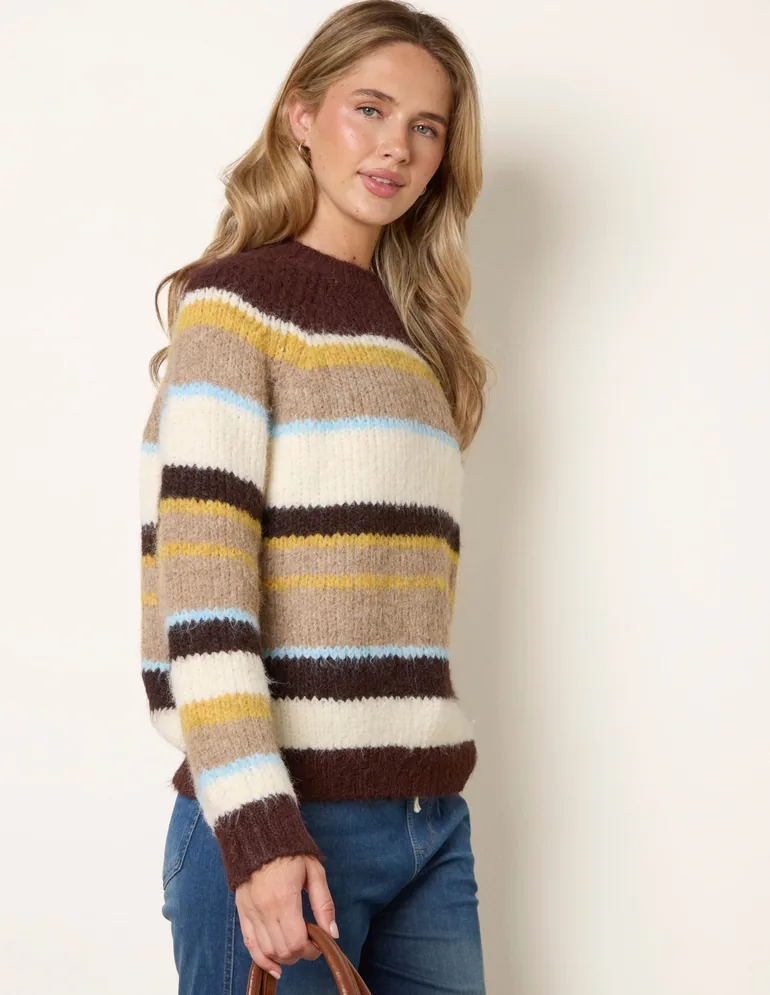 Striped Round Neck Knit Jumper